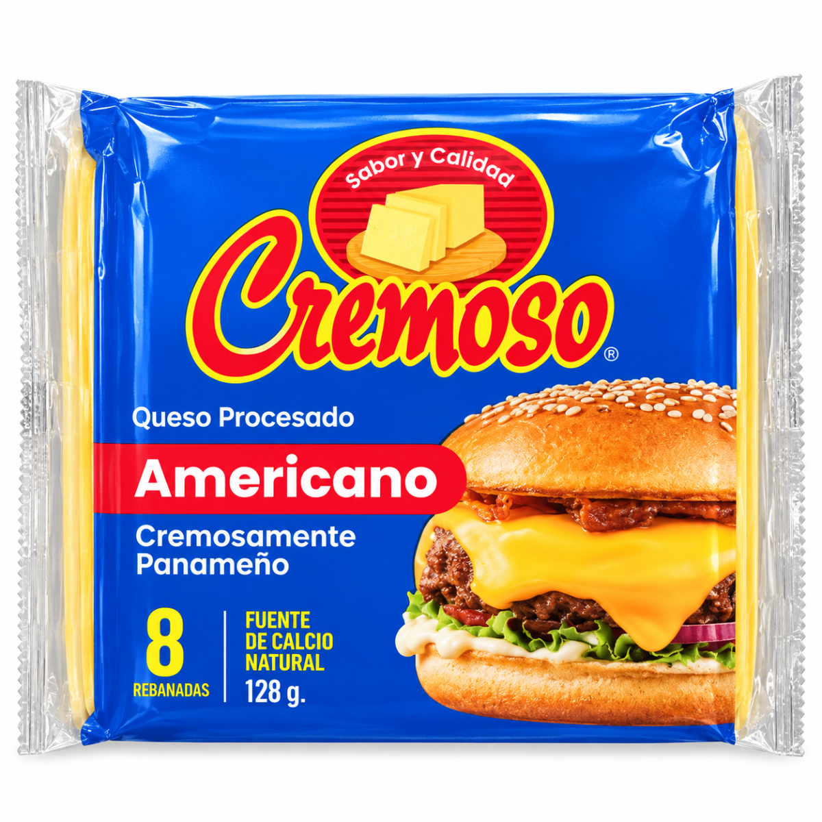 QUESO CREMOSO AMARICANO DE 8 REBANADAS 128G