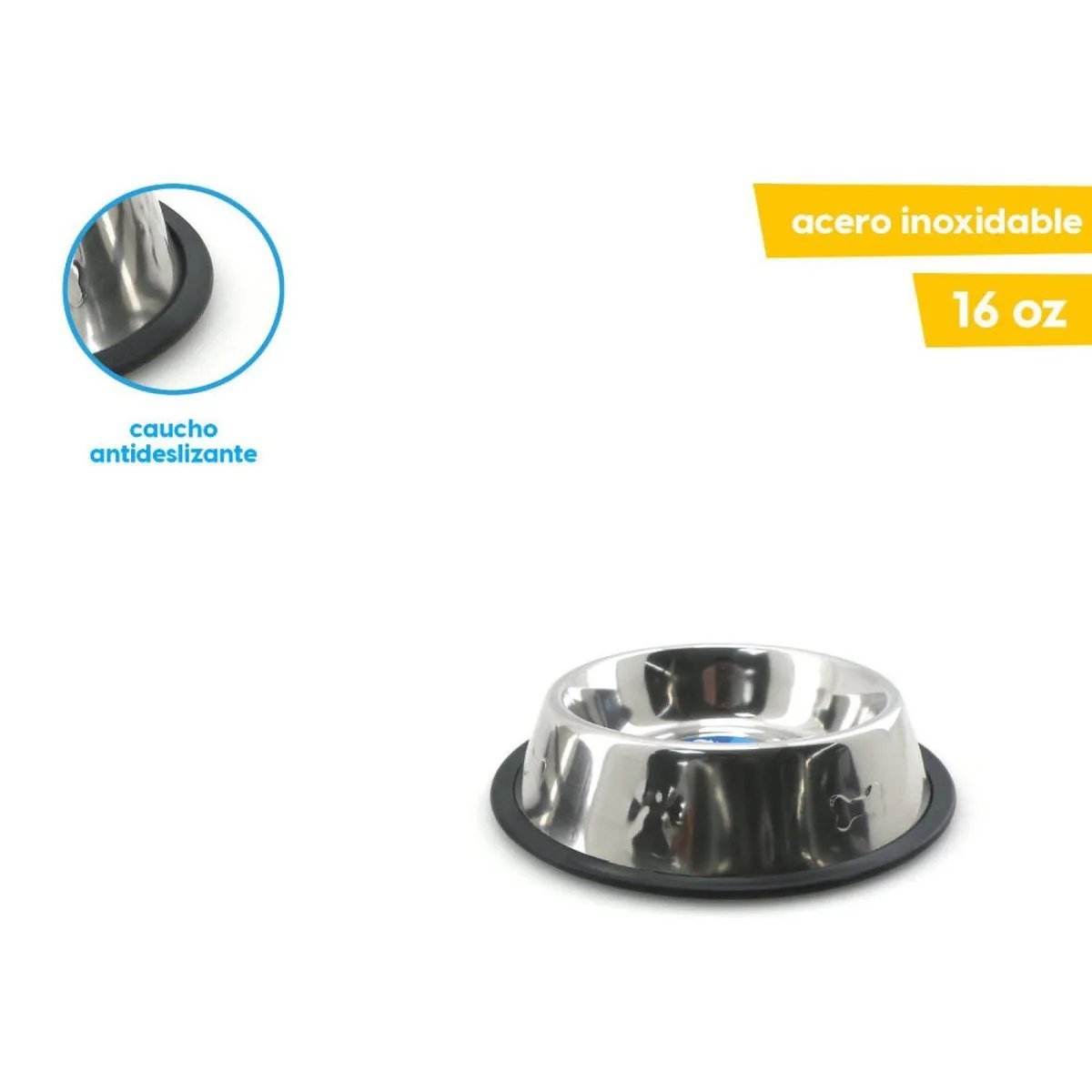 PLATO ACERO INOXIDABLE P/MASCOTA 16oz 21DIAX5CM