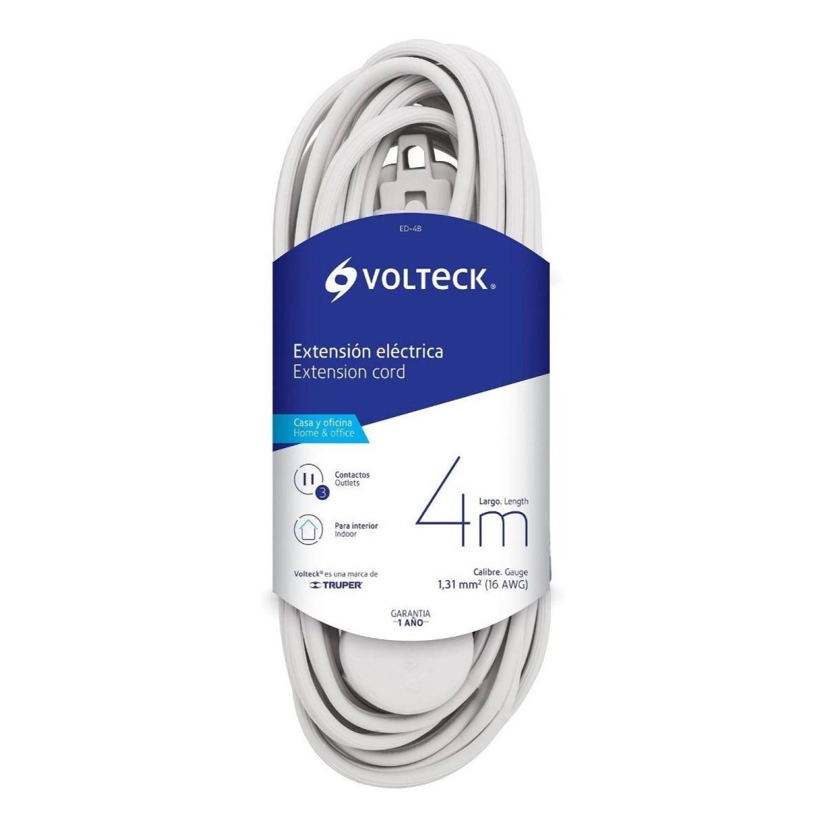 EXTENCION ELEC 4M BLANCA