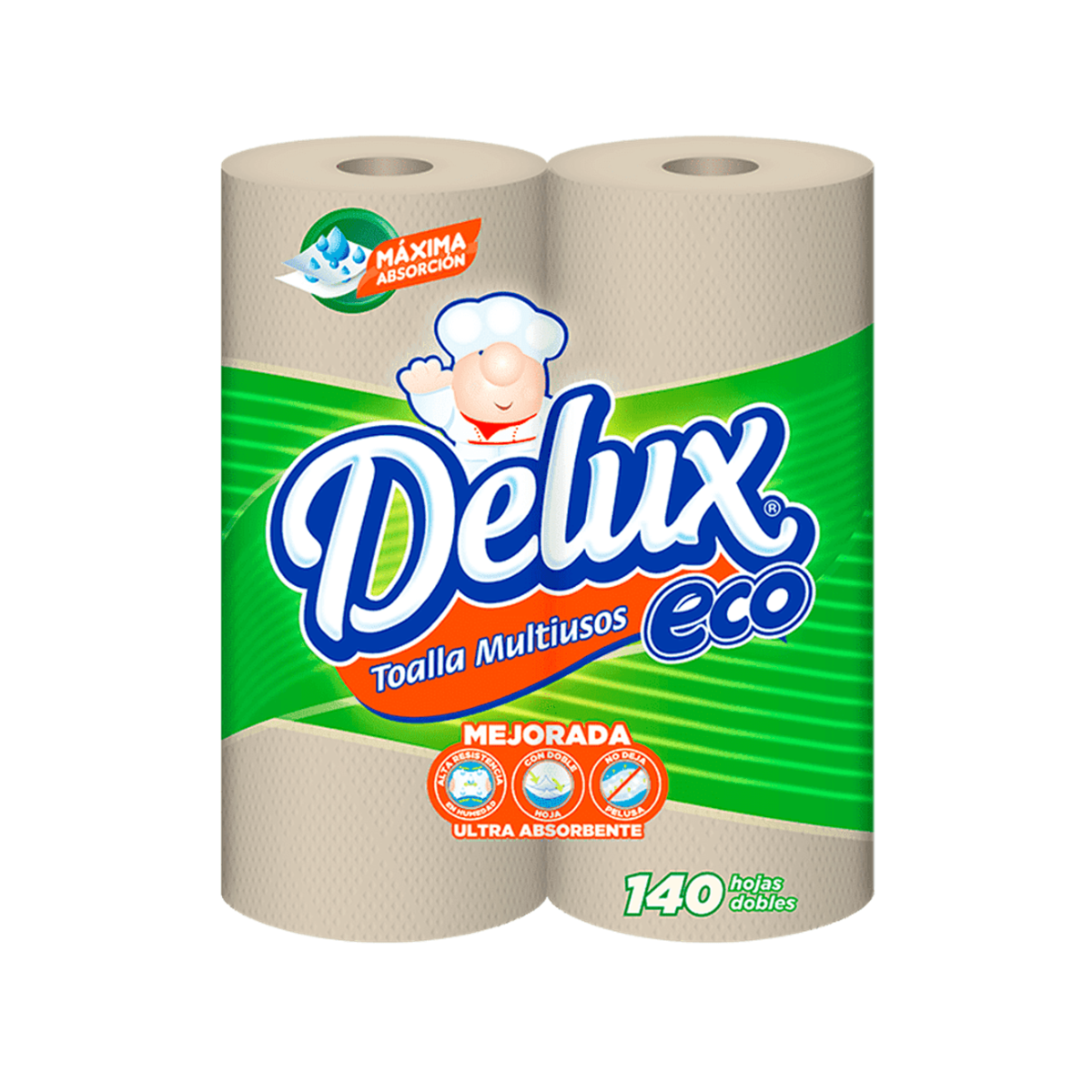 PAPEL TOALLA DELUX CHOCOLATE 140 HOJAS