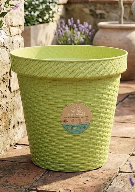 MACETA REDONDA VERDE D16.5"