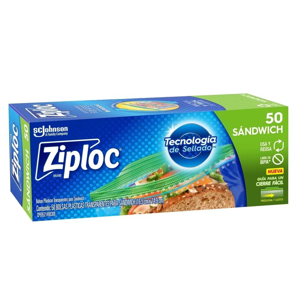 ZIPLOC SANDWICH 50 UNIDADES