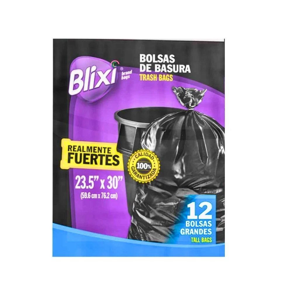 BOLSA NEGRA DE BASURA 23.5´´x30´´ 12un