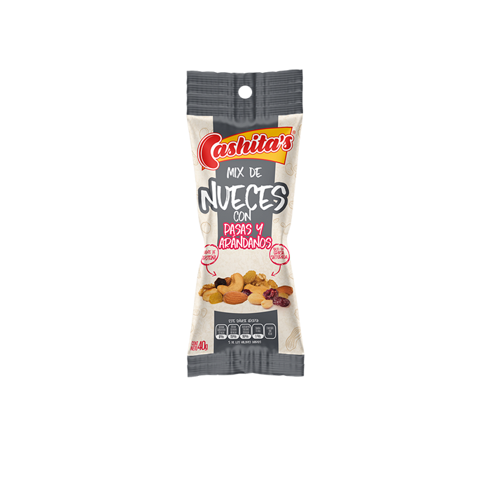 CASHITAS MIX DE NUECES PASAS Y ARANDANOS 40g