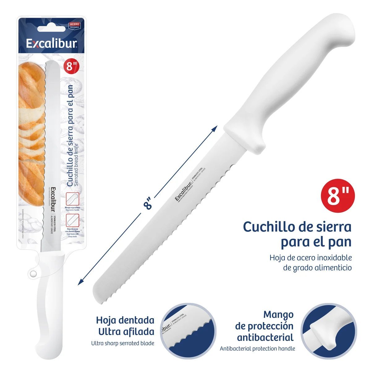 CUCHILLO CORTA PAN DE 8 ´´