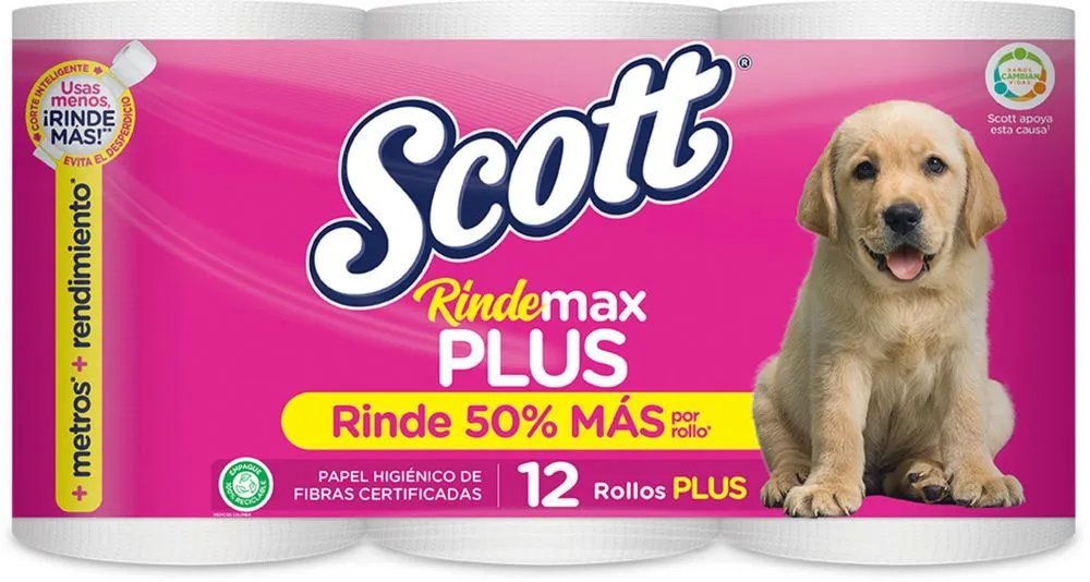 SCOTT PAPEL HIGIENICO RINDEMAX X 12 -