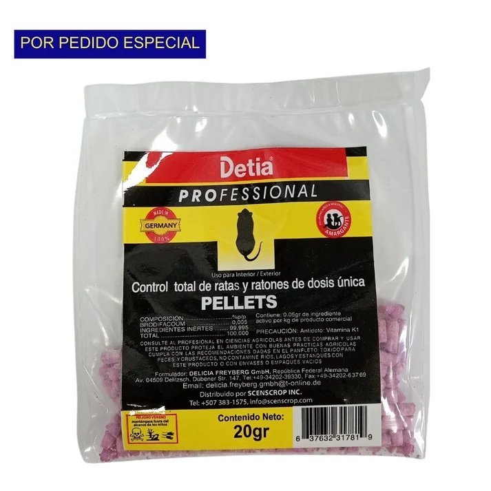 DETIA RODENT PELLETS 20GR