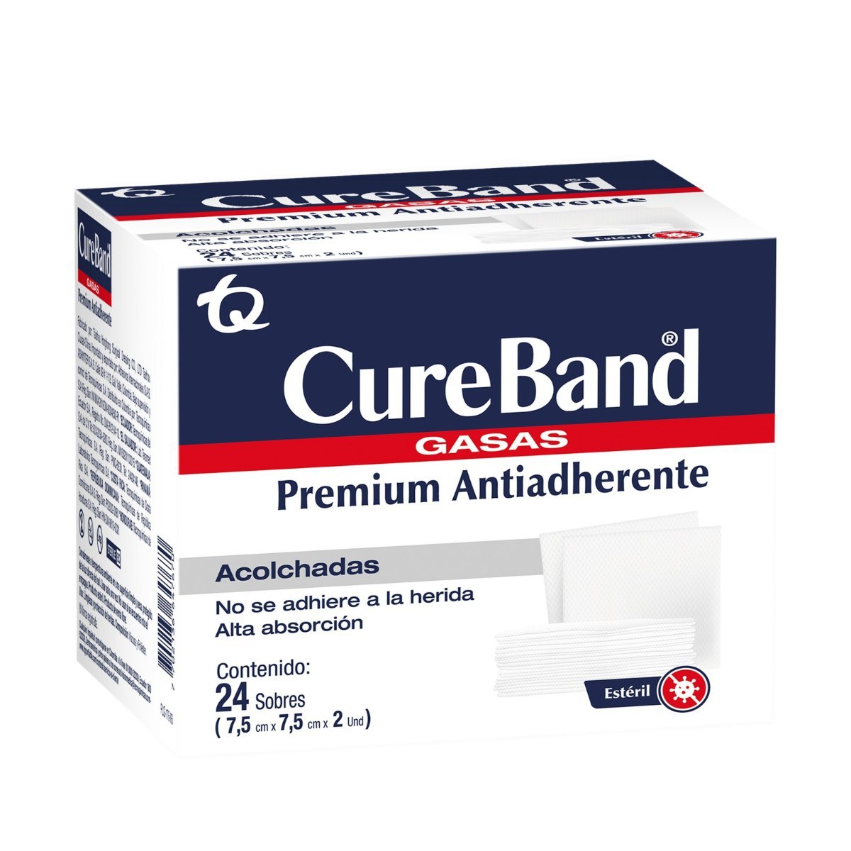 CUREBAND GASA ESTERIL 7.5CMX7.5CM SOB 24X2S