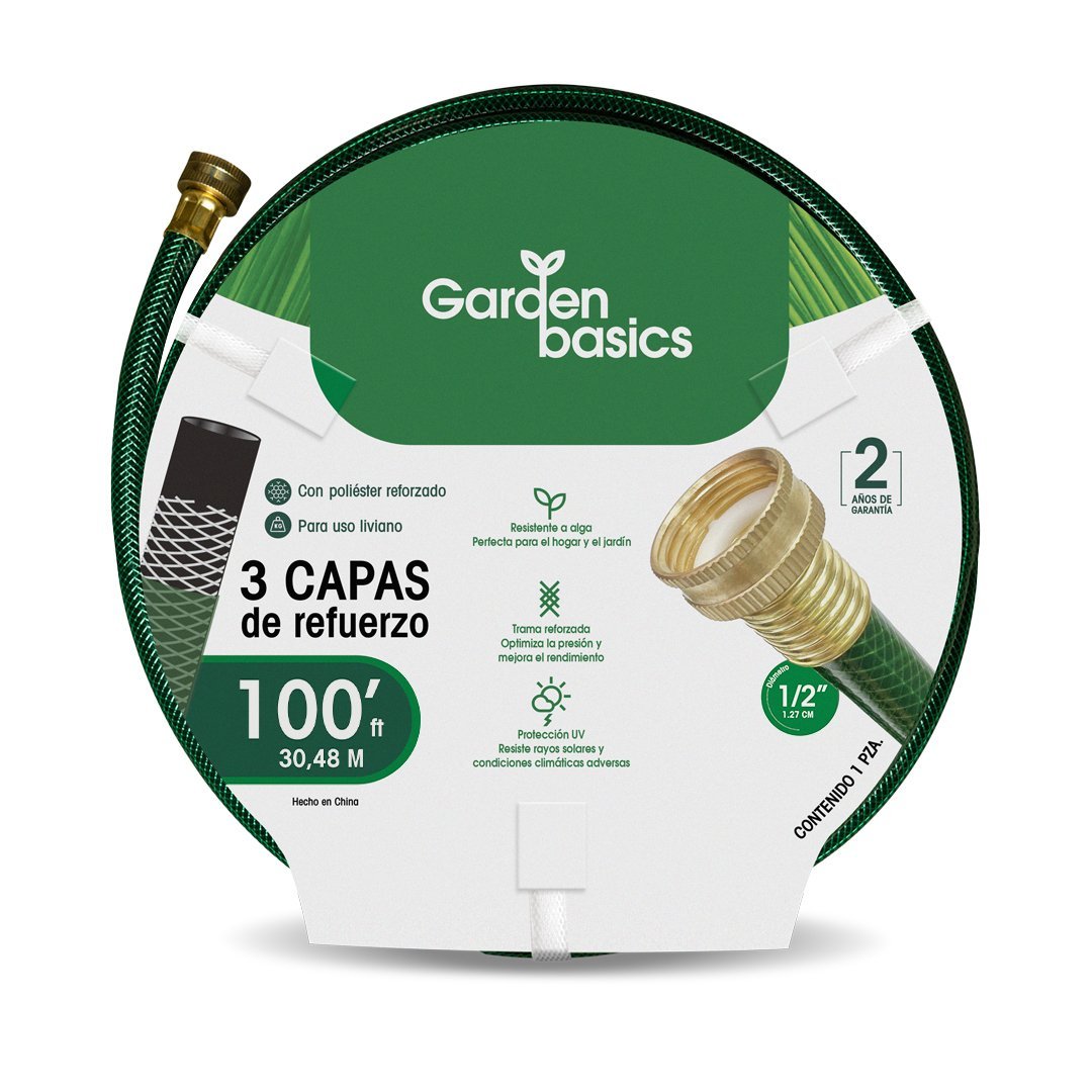 MANGUERA REFORZADA DE 1/2X100 GARDEN BASICS