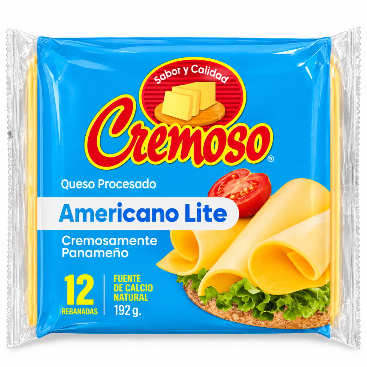 QUESO PROCESADO AMERICANO LITE DE REBANADAS 192G