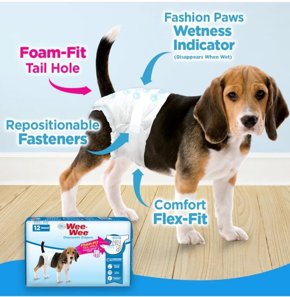 FOUR PAWS WEE WEE DOG DIAPER WET MEDIUM - HEMBRA