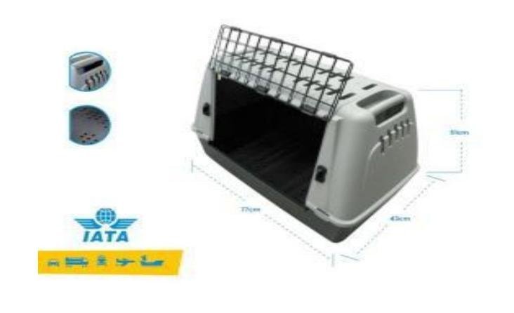 TRANSPORTADOR P/ MASCOTAS 77cm X 43 X 51